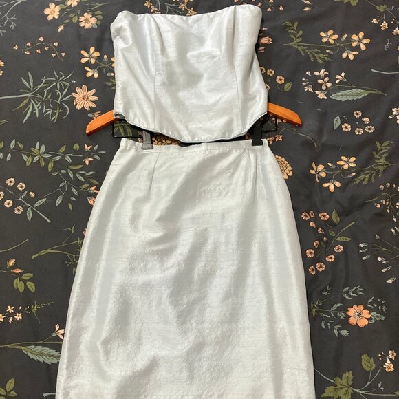 Vintage Paule Vasseur Baby Blue Silk Two-Piece Matching Set - Picture 3 of 7